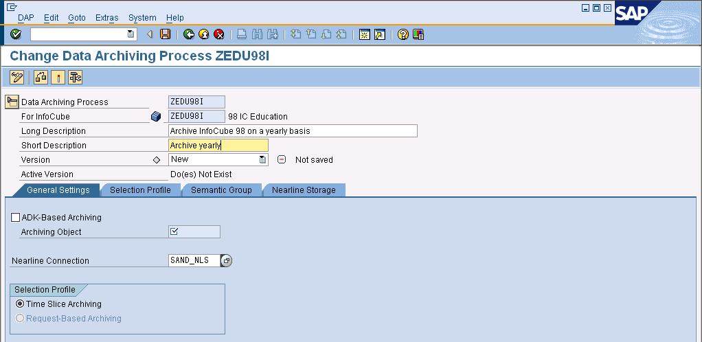 Defining a Data Archiving Process (RSDAP) SAP