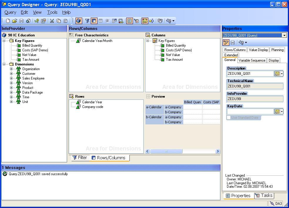 Exemplary Query SAP AG 2007, SAP