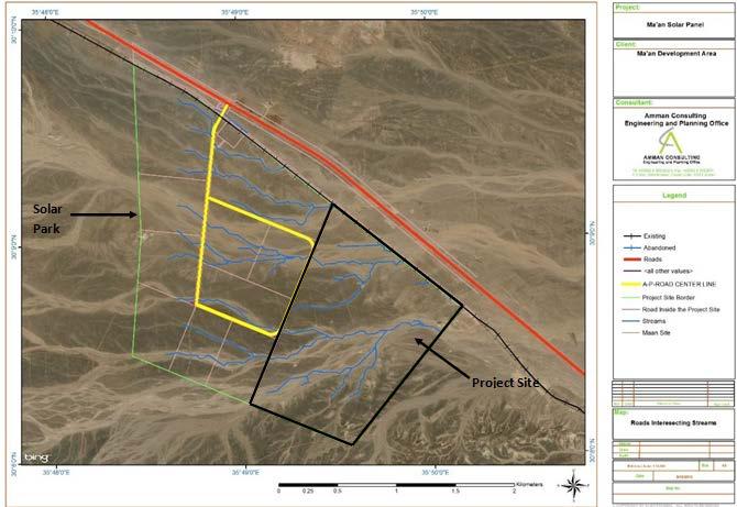 Figure E: Wadi System within the Project Site To this extent, the MDC has requested that each developer within the Solar Park undertake an individual flood risk study for the specific project site to