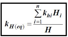1- Assume a cross section of unit length passing through H layer and perpendicular to the direction of flow. q= V*A A = 1* H H = h1+ h2 + h3 + h4 +.