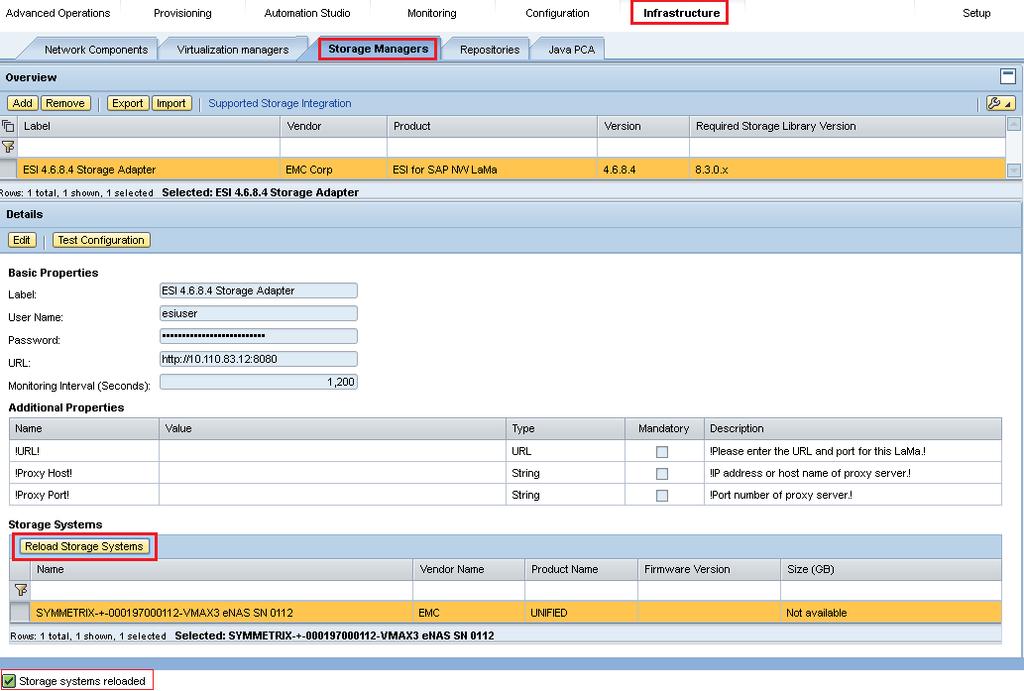 Figure 14. SAP LaMa Infrastructure EMC Storage Manager Test Configuration Figure 15.