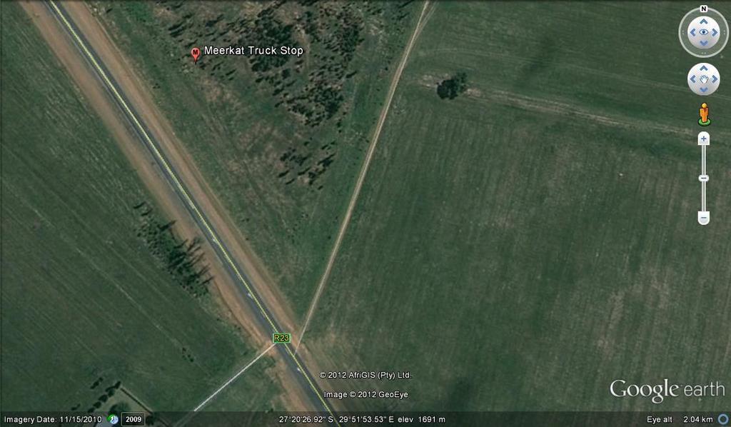 Figure 4.1: Visibility Source: Google Earth, 2012 The site is highly visible and located directly along the R23.