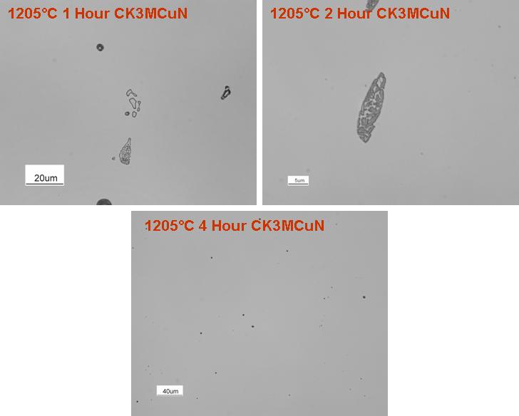 A B C Figure 25 - LOM micrographs of CK3MCuN heat treated at 1205 C for