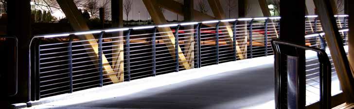 BRUNDLE LUMENRAIL LED HANDRAIL Lumenrail provides the finishing touch to your design or installation with brilliant cool white light produced by high brightness LEDs.