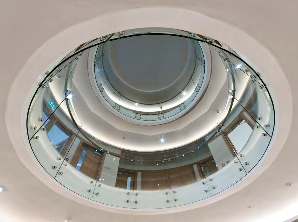 clear toughened curved structural glass with