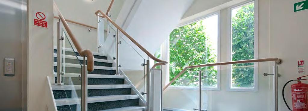 Natura hardwood handrail in a clear lacquer