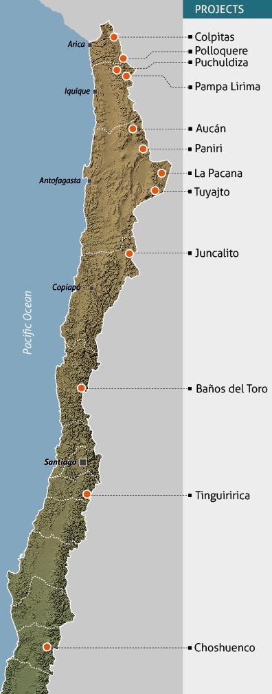 Origin Geothermal: Chile activities Origin Geothermal owns 40% of Energia Andina, a Chilean geothermal company together with Antofagasta Minerals SA.