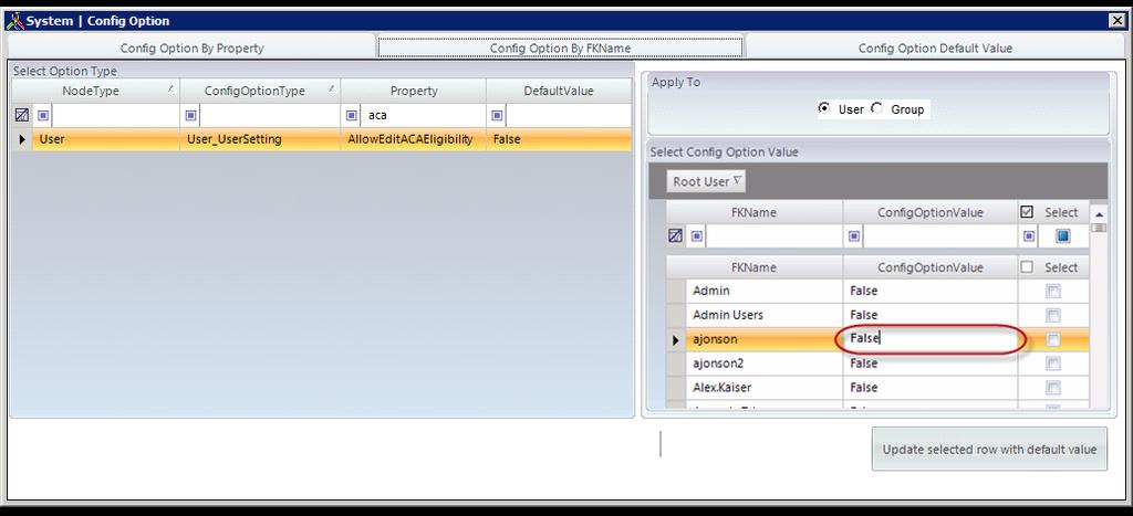 Admin Tools Config Options The Config Options at the Employer, System and User levels which are used to control the measurement and Admin Periods.