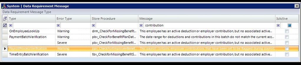 Admin Tools Review Contribution This DRM looks at the employee benefit setup for contributions prior to payroll processing.