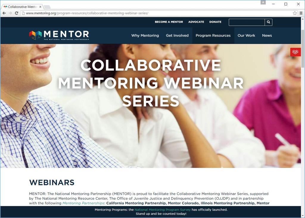 Stay Connected Email us at collaborativewebinarseries@mentoring.