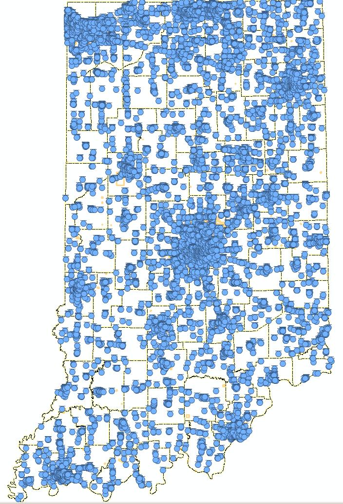 Indiana UST Sites ~4,230 active