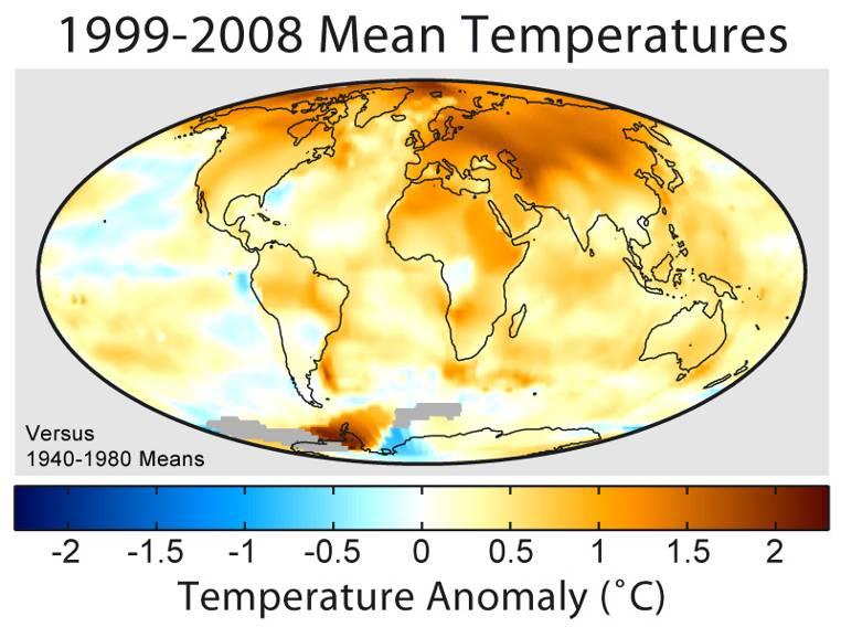 1998-2008 Mean Temperatures http://en.wikipedia.