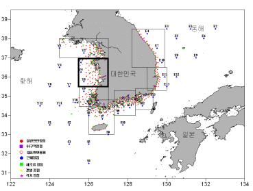National Investigation of Marine Ecosystems (NIMO: 2006~) 8 domains in coastal areas (>300 stations) Seasonal surveys at one domain per year (8 year monitoring cycle)