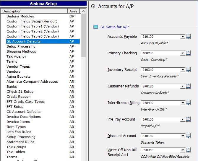 Accounts Payable Setup GL Account Defaults The GL Account Default table is an important table that contains