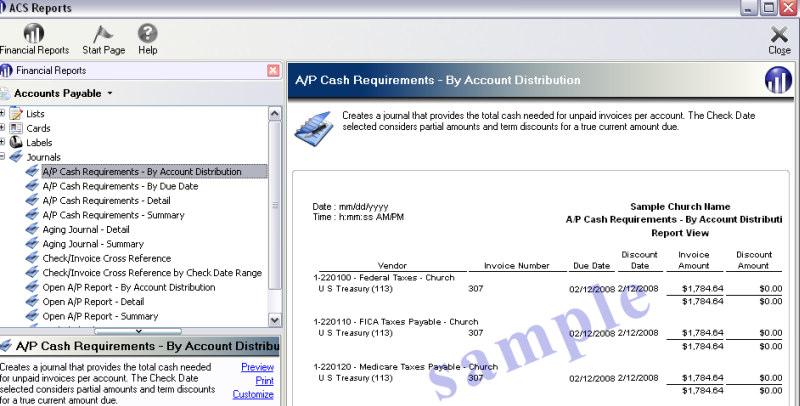 Cash Requirements Report To view the Cash Requirement report 1. From the Workbench menu, under Generate Reports, click the Reports tab. 2. In the drop-down list, select Accounts Payable and click. 3.
