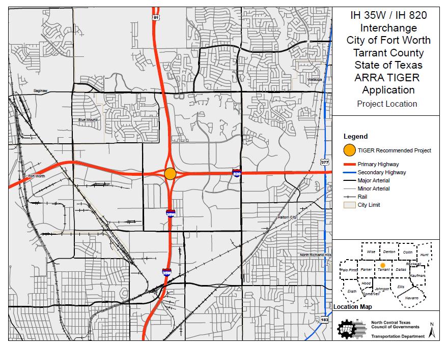 Map of Project: Urban vs. Rural Need: Transportation improvements are needed at the IH 35W and IH 820 Interchange to address current and projected traffic demands and facility deficiencies.