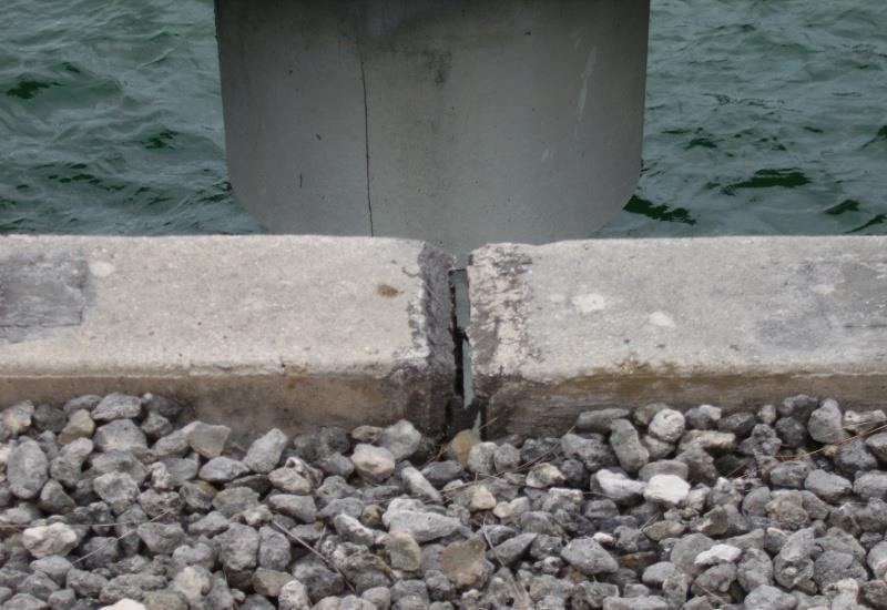 thru Bolted to Steel Members Concrete Curbing at