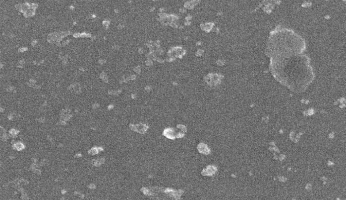 From FE-SEM image, the presence of TiO 2 nanoparticles on glass substrate can be observed but it is too small.
