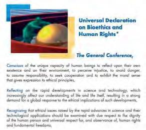 possibility of elaborating universal norms on bioethics IBC Report Report of the IBC on