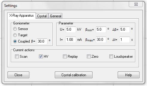The software for this program can be run by clicking on the x- ray diffraction apparatus program icon and then