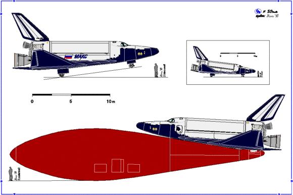 The above diagram shows the separation angle of the MAKS from the AN-225.