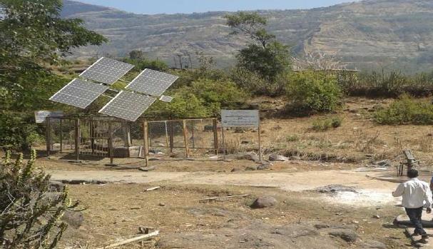 Solar power based dual pump systems Population: 726 Drinking Water Measures: 2 Open Dug Wells 2 Bore Wells fitted with Hand Pumps Hilly Area with Hard Rock exposures Load Shading for more than 10 Hrs.