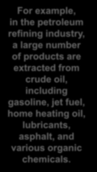large number of products are extracted from crude oil, including gasoline,