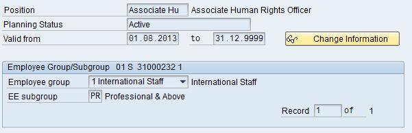 Position Infotypes III Description IT1013 Employee Group/Subgroup: Using the Employee Group/Subgroup infotype, you can assign a position to an employee group and employee subgroup to identify the