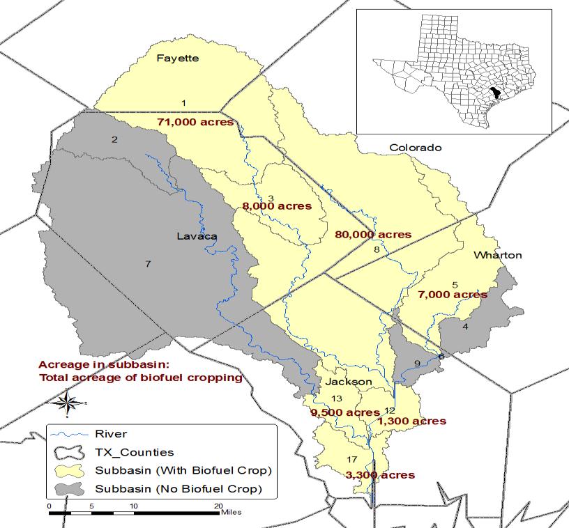 11 2.3 Study Area The study area (figure 2-1) is the Tres-Palacios River watershed of the Middle Gulf Coast of Texas. This watershed comprises an area of 2,300 square miles (nearly 1.