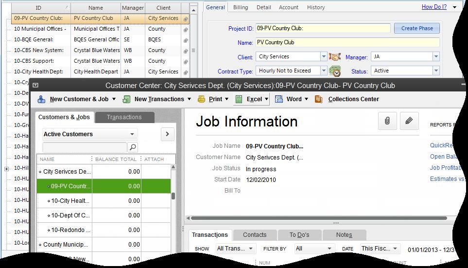 Data Integration Data Verification When initial data transfer is complete, you can open the corresponding screens in BillQuick and QuickBooks for a quick verification.