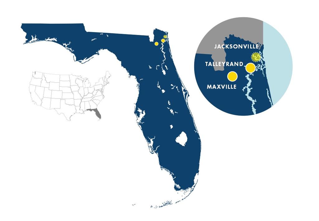 MAXVILLE In-Service Q2 2017 Eagle s facilities in Florida are strategically located near abundant gas supply, interstate pipelines,