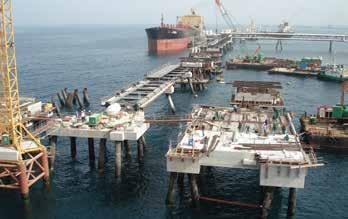 The jetty structures comprise of nine berths in total. The works further incorporated two access trestles including pipe-racks and a firewater pump platform as well as a crash barrier.