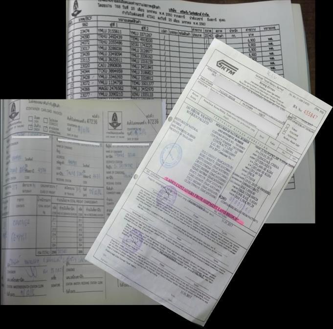 Railway documents at Padang Besar (Malaysia) Identification of