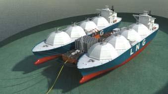 A minimum of three vessels (a regasification barge, storage LNGC, and shuttle LNGC) are needed for continuous send out.