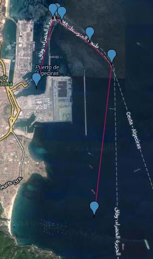 5 nm Huelva-Algeciras: 134 nm // Algeciras to bunkering area: