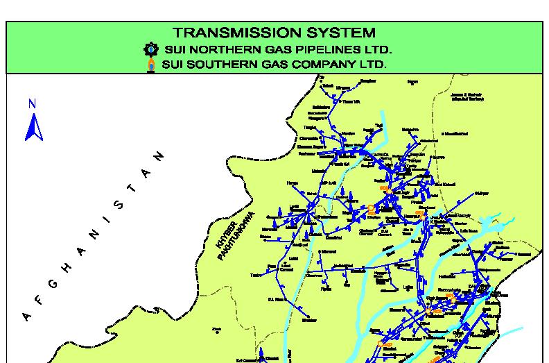 Natural Gas Distribution Grid Pakistan State-controlled entities Sui Northern