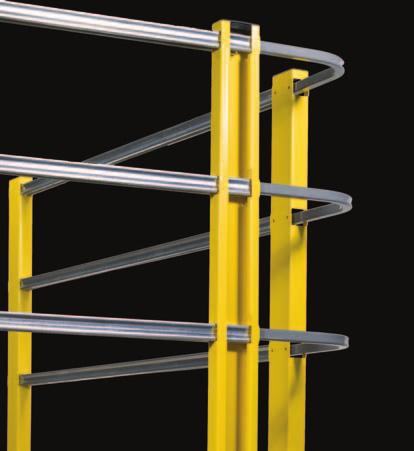 The continuous handrail is easily cut to size and