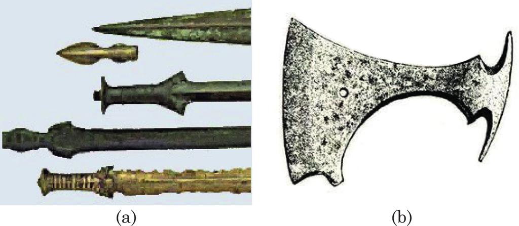 2 Overview Fig. 1.1 (a) Bronze age weapons (Reproduced with permission from images. encarta.msn.com); (b) Iron age axe (Photograph taken by Glenn McKechnie, April 2005).