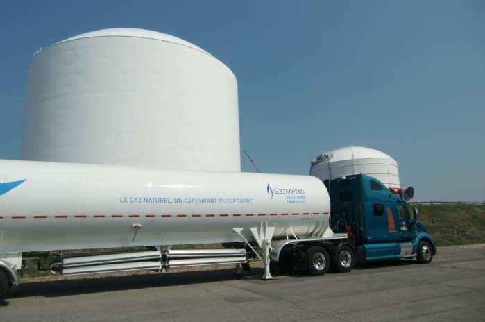 Vehicles running on Quebec and Ontario roads Figure 1: Gaz Métro Transportation Solutions tanker truck used to deliver liquefied
