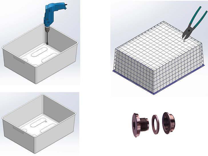 INSTRUCTIONS Step 3 - Media Bed and Gravel Guard Using a hole saw appropriate for your bulkhead fitting, drill a hole in