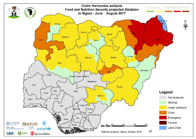 Hazard and vulnerability Main results and problems The sixteen states assessed are affected by various hazards and vulnerability, especially the insurgency that has displaced more than two million