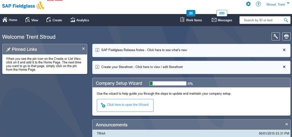 Logging In to SAP Fieldglass Users who have already registered in SAP Fieldglass can sign in directly to the SAP Fieldglass application from their internet browser. 1.