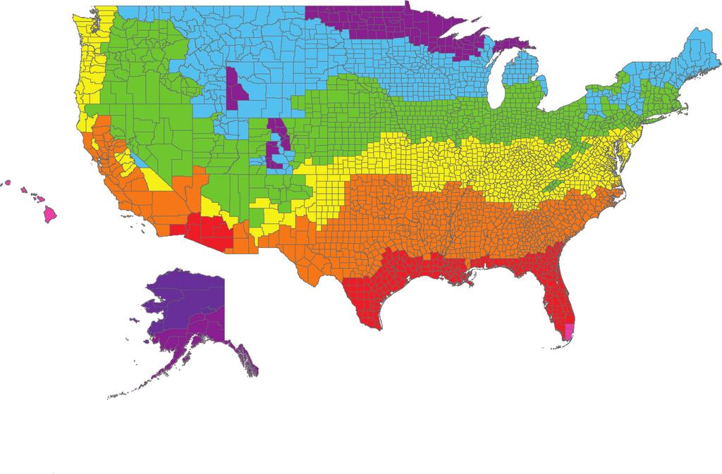 ASHRAE Climate Zones Eight climate zones have been designated for determining ASHRAE-mandated R-values for roof insulation. the environmental impacts of demolition, disposal and replacement occur.