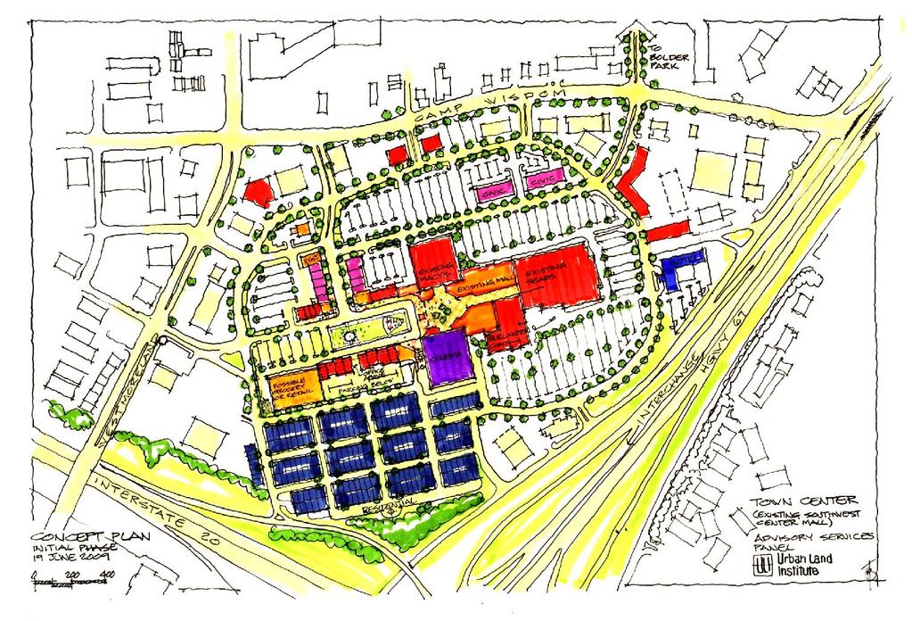 Exhibit F Southwest Center Mall Area Redevelopment Concept (2009 ULI Advisory Services Panel) Existing Conditions Most of the Westmoreland-IH 20 Sub-District is characterized by a wide variety of