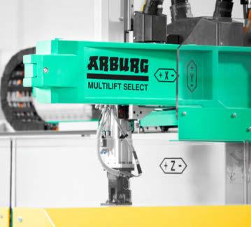 Integrated: high-performance robotic systems Plug and work The ALLROUNDER and robotic system form a fully functional production unit, which, together with the safety enclosure, is CEcertified.