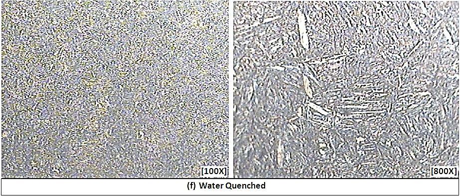 (FC), (e) Brine Quenched (BQ), (f) Water Quenched (WQ).