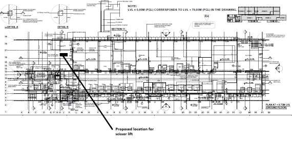 11. Note to the Vendor 1. The following Drawing of I-TMT building are provided with the tender where the scissor lift would be installed.