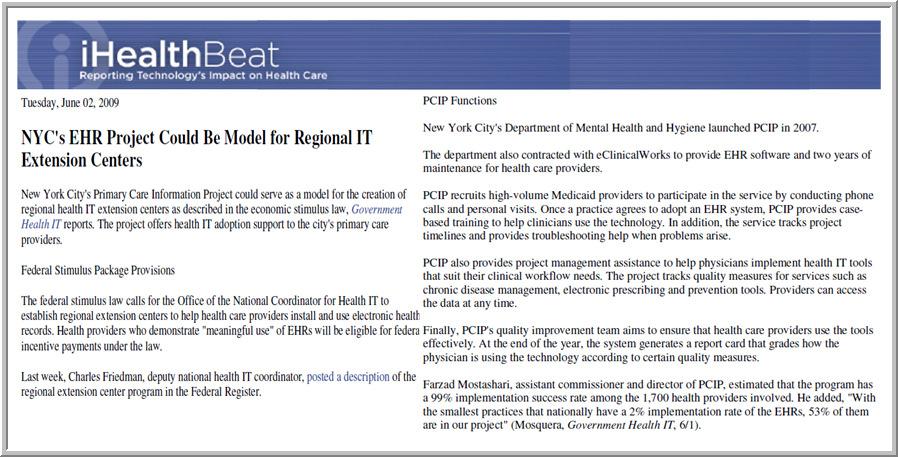 August 2010 eclinicalworks is ready to join forces with ehealth Connecticut Regional Extension Center and Regional Extension Centers (REC) throughout the country as they begin to offer technical
