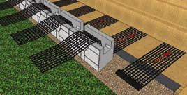and compact the Reinforced Zone by placing materials from the back of the wall towards the end of the Geogrid.