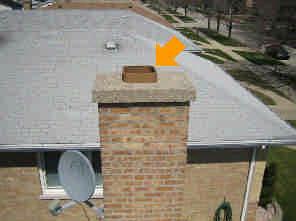 DIAGRAMS: Chimney cap noted, Rain cap and spark arrestor are missing.